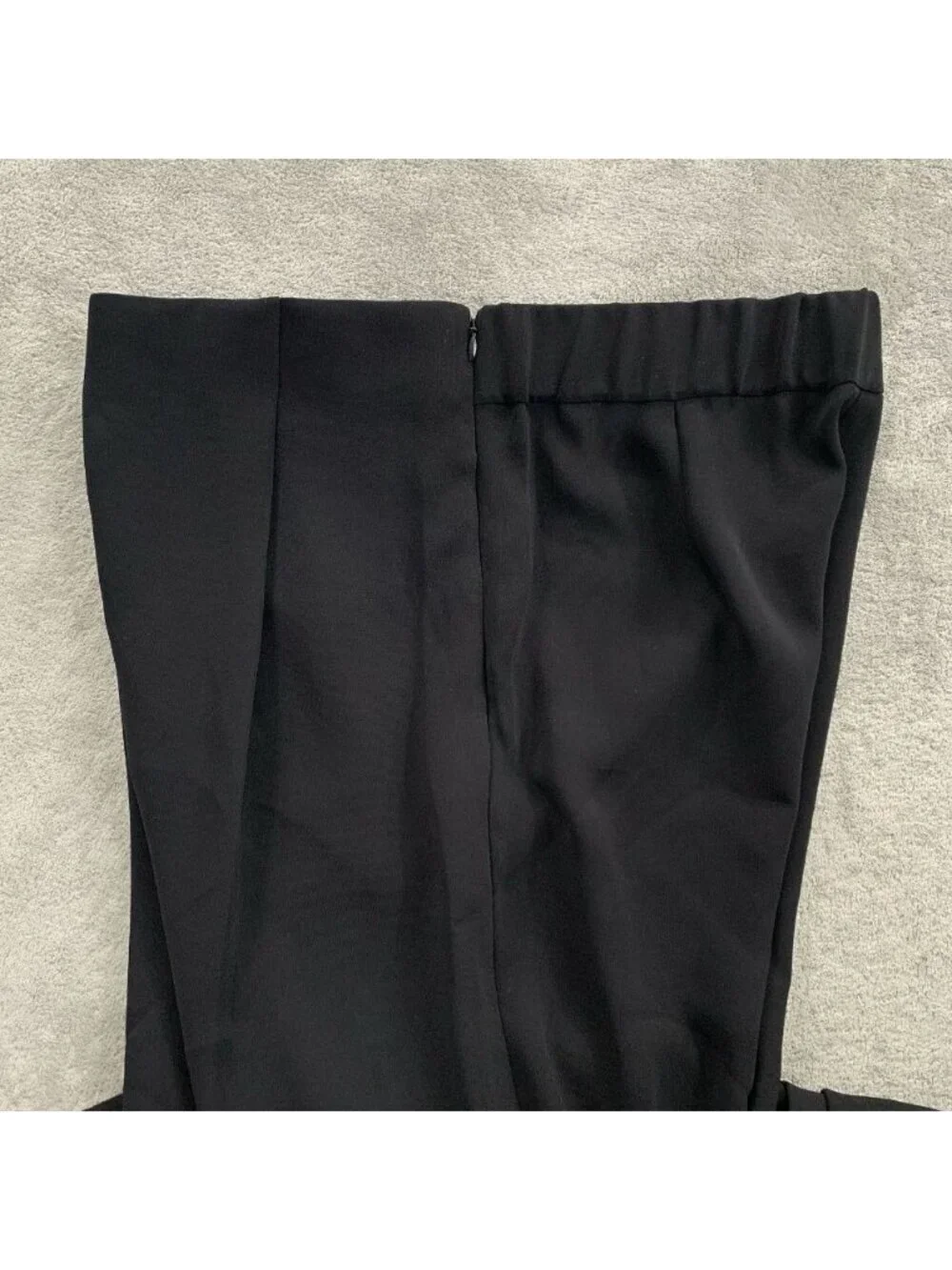 J.CREW Wide Leg Pleated Pants In Matte Crepe Womens 12 Black Polyester H2815